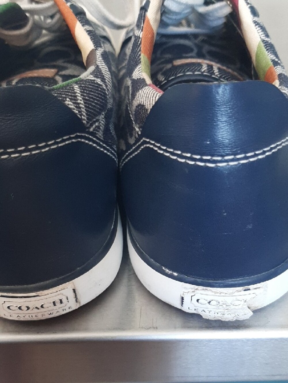 Coach🌟Navy Signature Canvas Lace-Up Sneakers Sz 8 - Picture 9 of 11